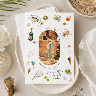 Save The Date Club d'été aquarelle | Photo personnalisée