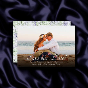 Save The Date Coastal Chic   Photo marine violette et verte
