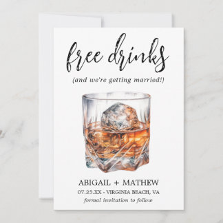 Save The Date Cocktails Amusants au Whisky Photo de Boisson Mari