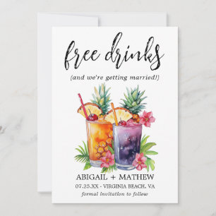 Save The Date Cocktails Drôles à l'ananas sous les Tropiques Pho