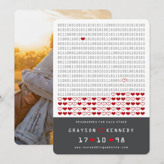 Save The Date Code Binaire Simple Photo de Geek Programmé Pour l