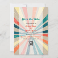 Code QR de mariage Coloré Rétro Soleil Explosion d