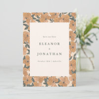 Code QR de mariage floral jaune bohème moderne aut