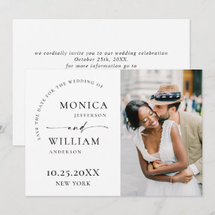 Save The Date Code QR de photo de mariage élégant minimaliste