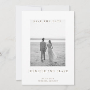 Save The Date Code QR de photo N/B minimaliste Enregistrer la da