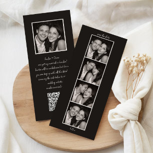 Save The Date Code QR de Photobooth de Mariage Moderne Noir