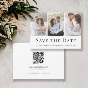 Save The Date Code QR de site Web de mariage à trois photos mode