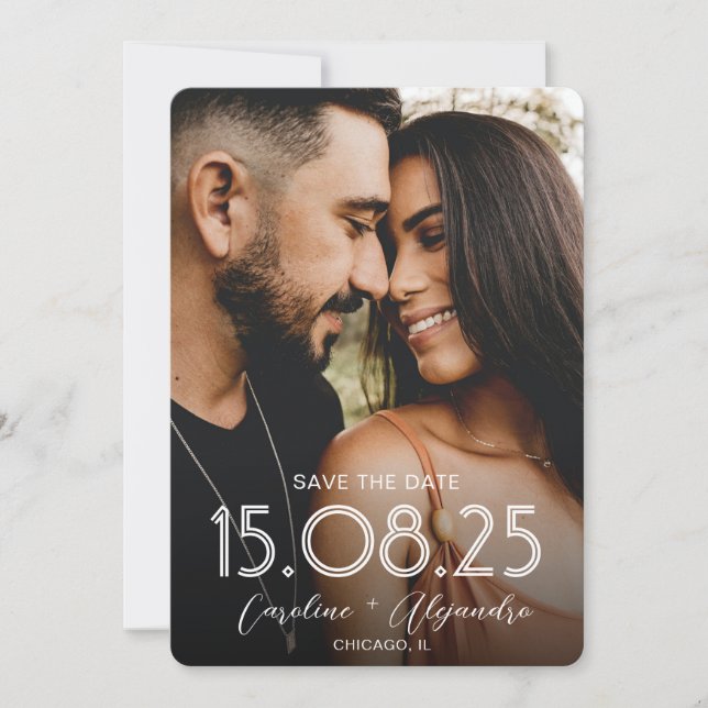 Save The Date Code QR de site Web de mariage avec superposition  (Devant)