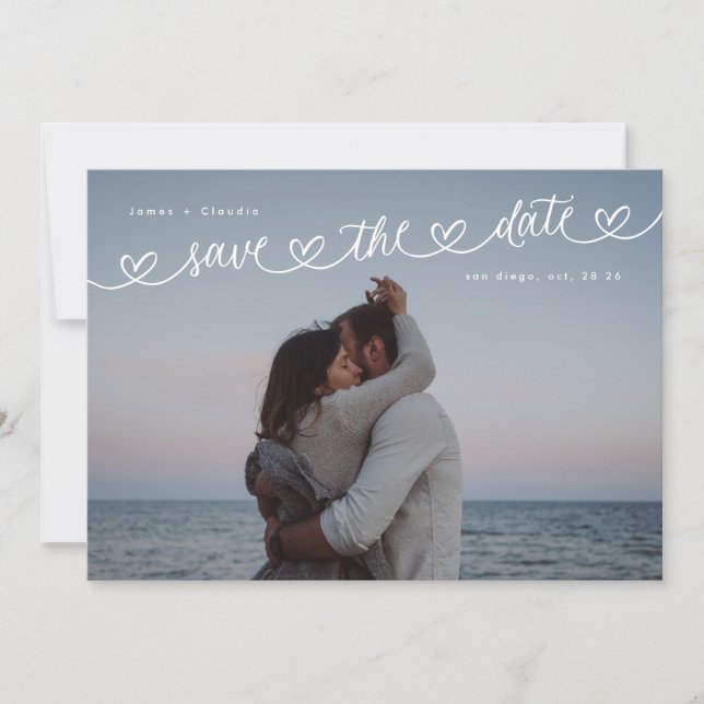 Save The Date Code QR de site Web de mariage noir et blanc rétro (Devant)
