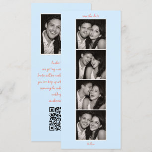 Save The Date Code QR de stand photo de mariage bleu moderne gra