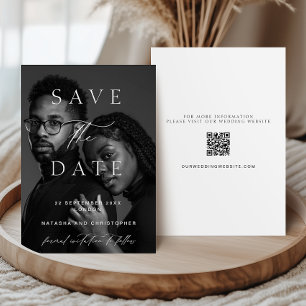 Save The Date Code QR de superposition de photo minimaliste mode