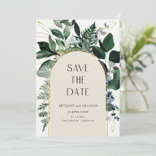 Save The Date Code QR, Élégant Mariage de feuillage botanique be