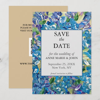 Save The Date Code QR Hydrangea de Mariage à Sauvegarder de Tout