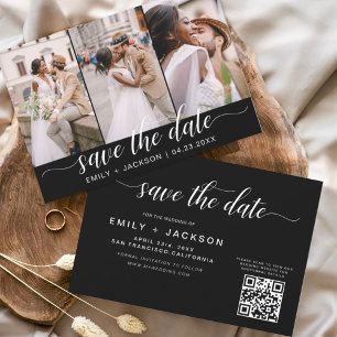 Save The Date Code QR noir blanc - Enregistrer la photo Date 3