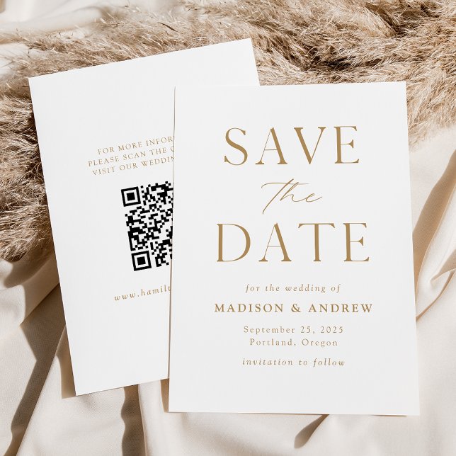 Save The Date Code QR Or Élégant Moderne (Créateur téléchargé)