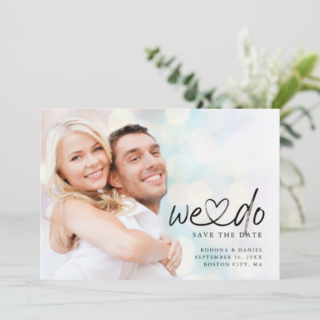 Save The Date Code QR photo à cœur connecté Nous réalisons Calli (Debout devant)