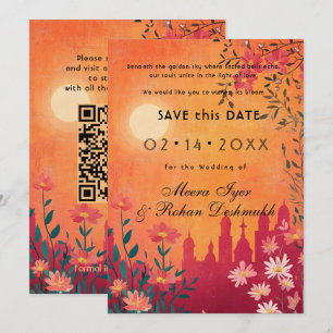 Save The Date Code QR Sunset Serenade Mariage