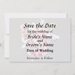 Save The Date Cœur Avec Lilies Stargazer