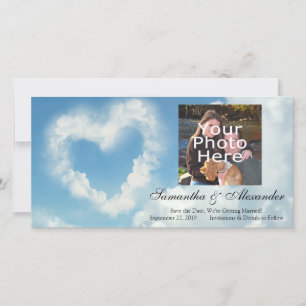 Save The Date Coeur dans les nuages, Ciel Bleu Amour romantique