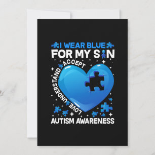 Save The Date Coeur Je Porte Du Bleu Pour Ma Sensibilisation sur