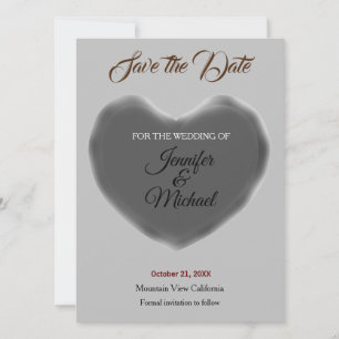 Save The Date Coeur mariage Moderne minimaliste Plain