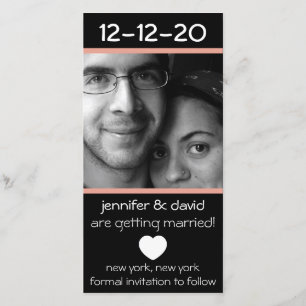 Save The Date Coeur Moderne Enregistrer Les Dates (Pêche)