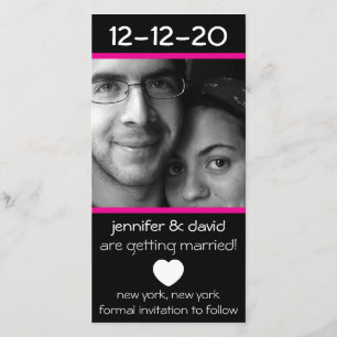 Save The Date Coeur Moderne Sauvez Les Dates (Rose Magenta)