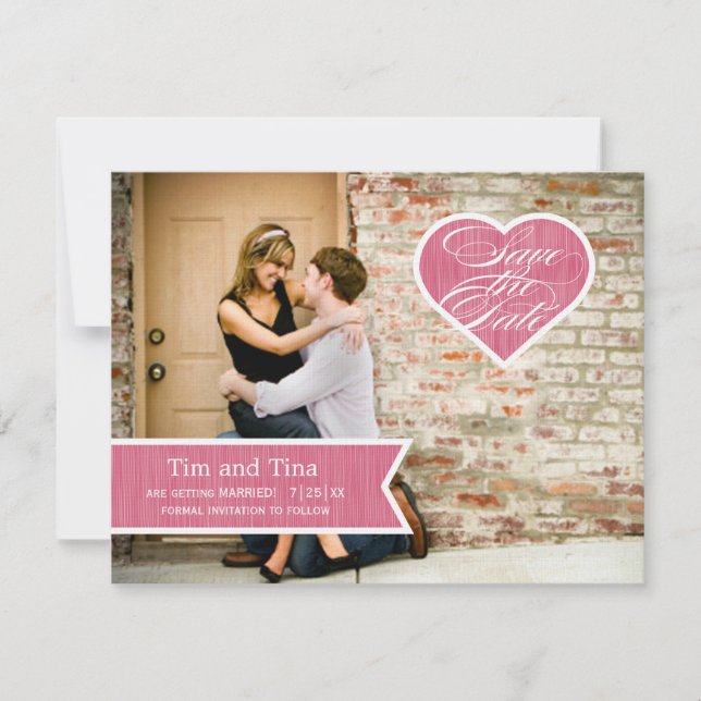 Save The Date Cœur | Photo Enregistrer l'annonce de la date (Devant)