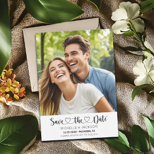 Save The Date Coeur Script Photo personnalisée Enregistrer la da