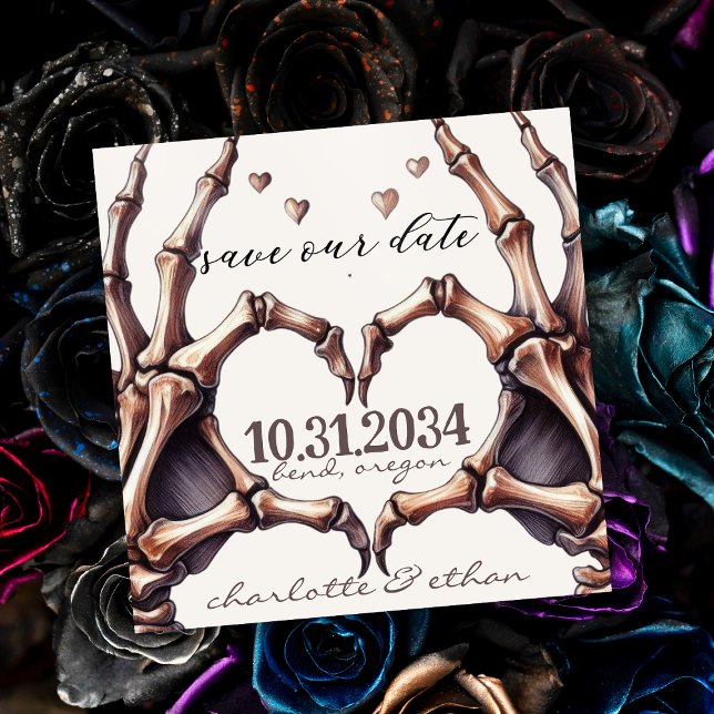 Save The Date Cœur squelettique (Save the Date Gothic Wedding)