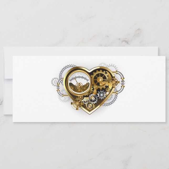 Save The Date Coeur vapeur avec un manomètre (Devant)