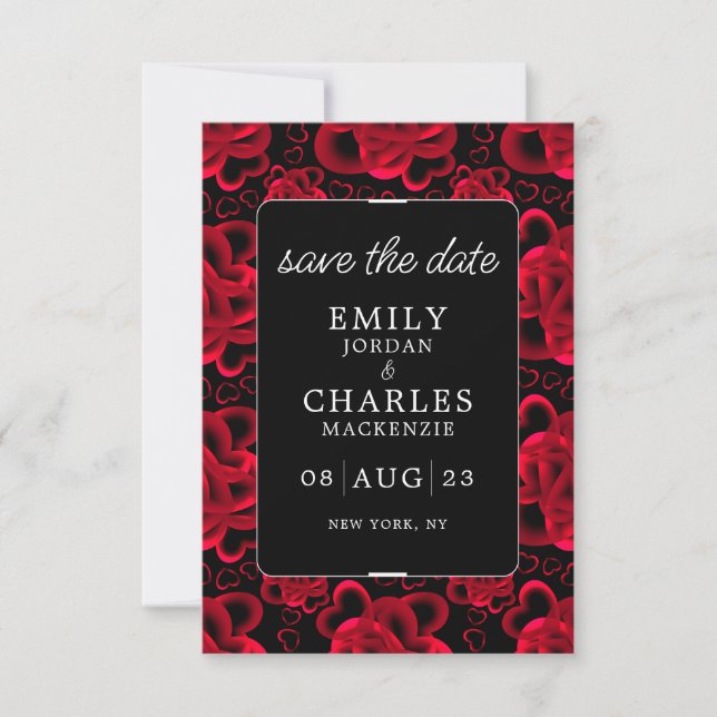 Save The Date Cœurs à profusion Élégant mariage (Devant)