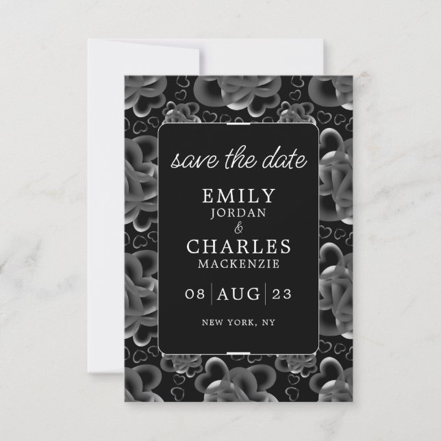 Save The Date Cœurs à profusion Élégant mariage (Devant)