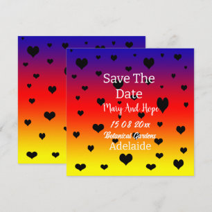 Save The Date Cœurs Arc-En-Ciel Enregistrer La Date De Mariage G