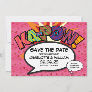 Save The Date Coeurs Confetti Moderne Comique Mariage Enregistre