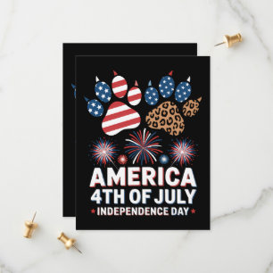 Save The Date Cœurs de drapeau américain léopard Mignon 4 juille