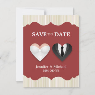 Save The Date Coeurs de mariage - économies drôles l'invitation