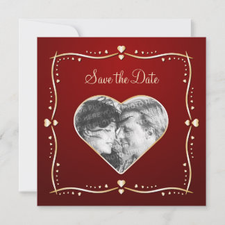 Save The Date Cœurs dorés - Annonce de sauvegarde de la date