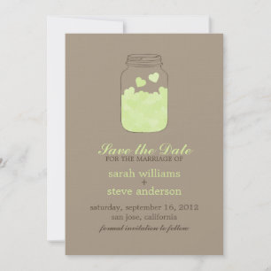 Save The Date Coeurs en Mason Vintage Mariage Jar Enregistrer la
