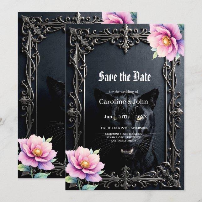 Save The Date Cœurs sauvages, vœux éternels.  (Devant / Derrière)
