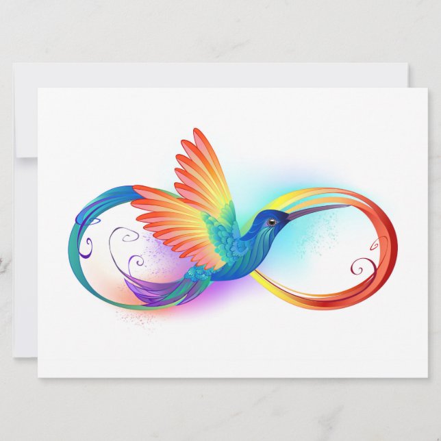 Save The Date Colibri arc-en-ciel avec symbole d'infini (Devant)