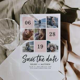 Save The Date Collage de grille de vidage   Photo Enregistrer la
