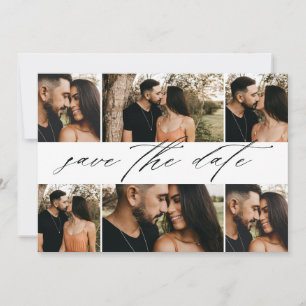 Save The Date Collage de photos de mariage en écriture élégante