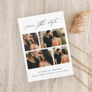 Save The Date Collage de photos de mariage en écriture élégante