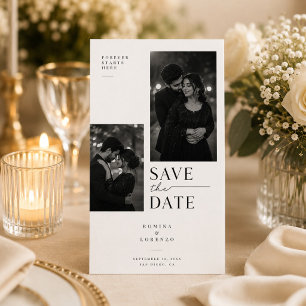 Save The Date Collage de photos minimal moderne pour annoncer la