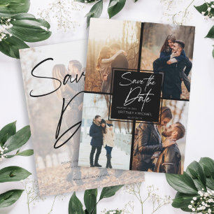 Save The Date Collage d'image moderne noir