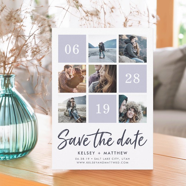 Save The Date Collage grille | Photo Enregistrer la date (Créateur téléchargé)