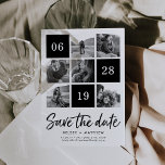Save The Date Collage grille | Photo noir et blanc Enregistrer l<br><div class="desc">Annoncez vos nouveautés avec ces chic noir et blanc enregistrer les cartes de dates avec six de vos photos préférées de carré et votre date de mariage dans une mise en page quadrillée. "Save the Date" apparaît sous une nouvelle police de caractères manuscrite décontractée. Personnalisez avec vos noms, emplacement mariage...</div>