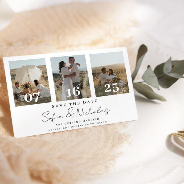 Save The Date Collage Mariage de script moderne (Créateur téléchargé)