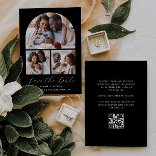Save The Date Collage minimaliste de 3 photos en forme d'arche a
